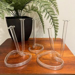 Set of 3 Vintage Glass Propagation Bud Vases